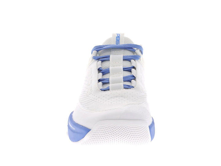 Front view of Women's PB5star Court2 sneaker in white and dusk with breathable mesh upper for athletic performance.
