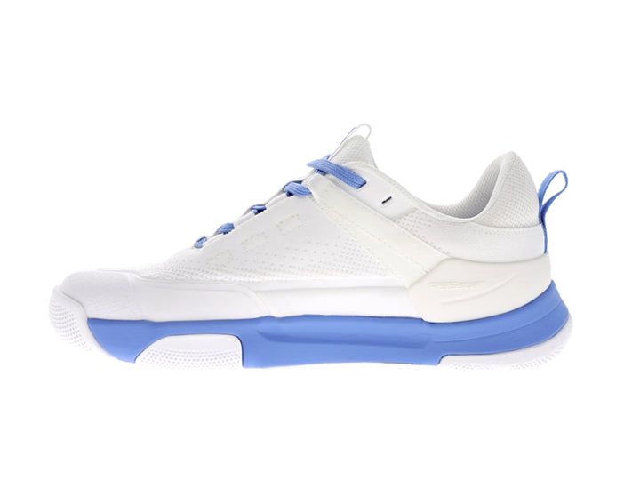 Women's PB5star Court2 white and dusk sneaker inside view featuring mesh side panel, cushioned heel, and stability midsole