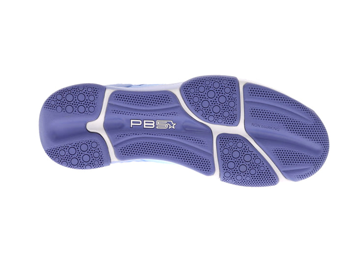 Women's PB5 Court2 white and lilac sneaker outsole with non-slip rubber grip, athletic shoe sole design for court performance
