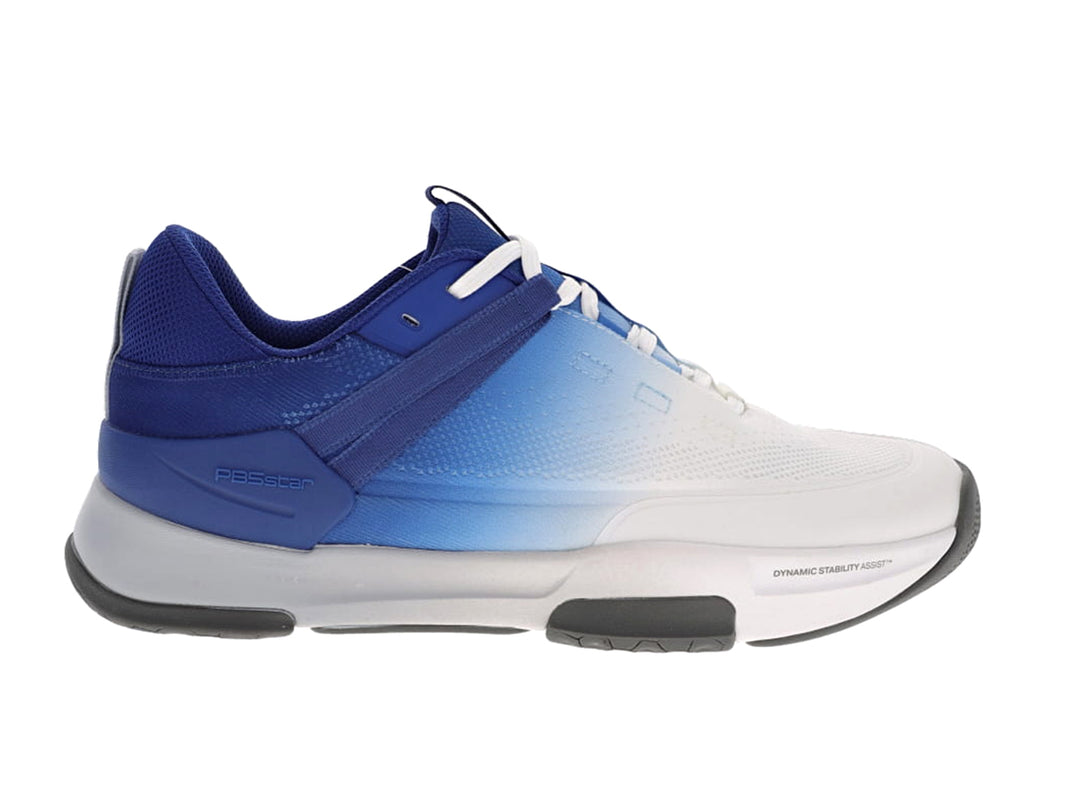 PB5star Court2 navy-multi sneaker side view showing breathable mesh upper and dynamic stability sole.