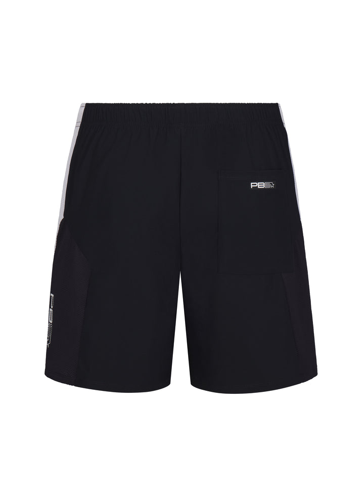 Men's Vented Court Short back view in black.
