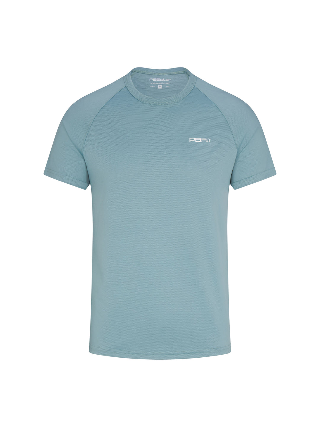 PB5star men's arctic blue Core Performance Tee with short sleeves and moisture-wicking fabric for activewear.