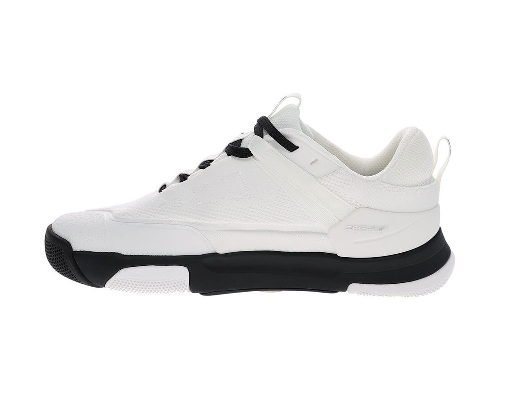 Inner side view of women’s PB5star Court 2 white-black pickleball shoes with breathable mesh and cushioned sole - PB5star.com