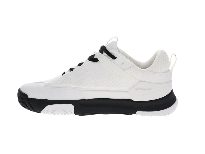 Inner side view of women’s PB5star Court 2 white-black pickleball shoes with breathable mesh and cushioned sole - PB5star.com