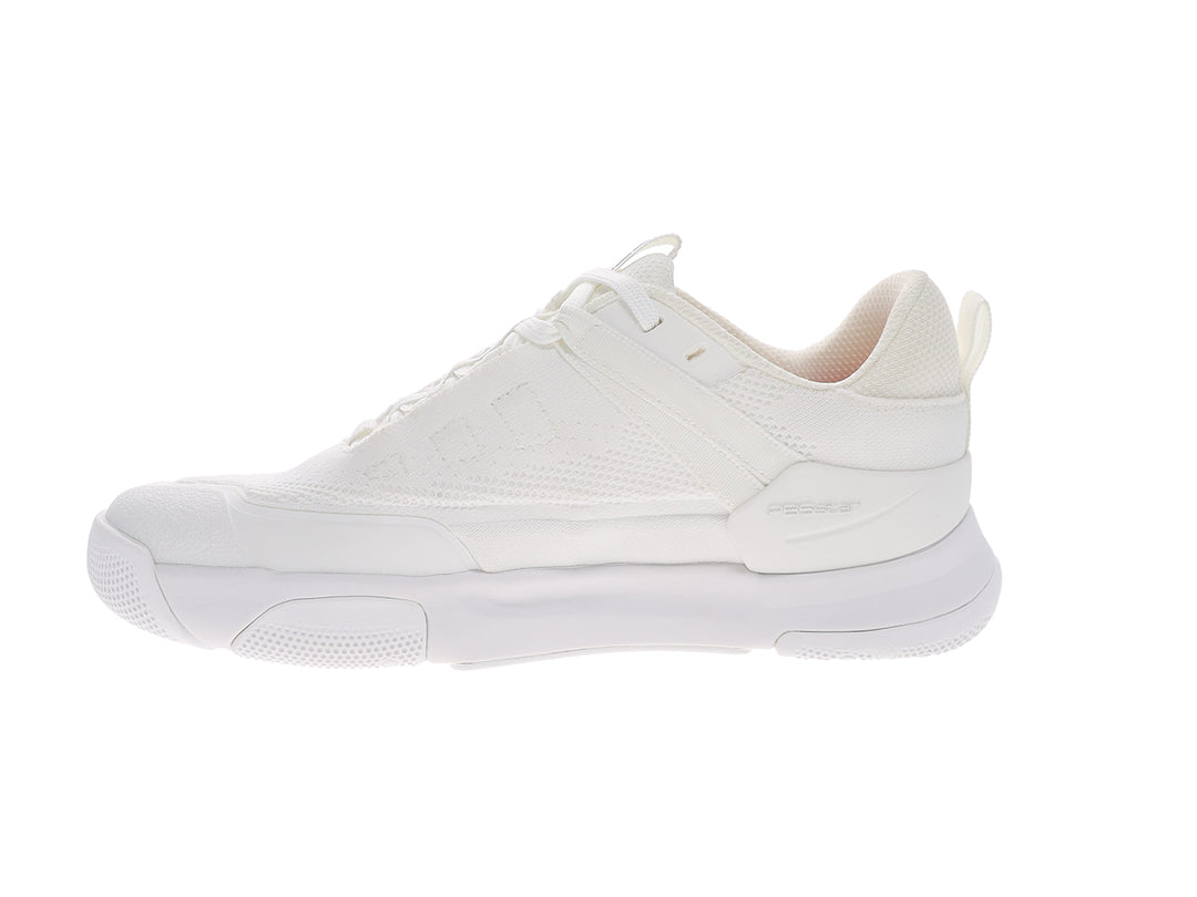 Inner side view of women’s PB5star Court 2 white pickleball shoes with breathable mesh and cushioned sole - PB5star.com