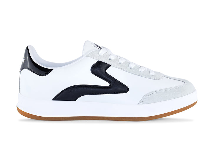 PB5 White-Black Cosmic sneaker shown from the side with gum rubber sole.