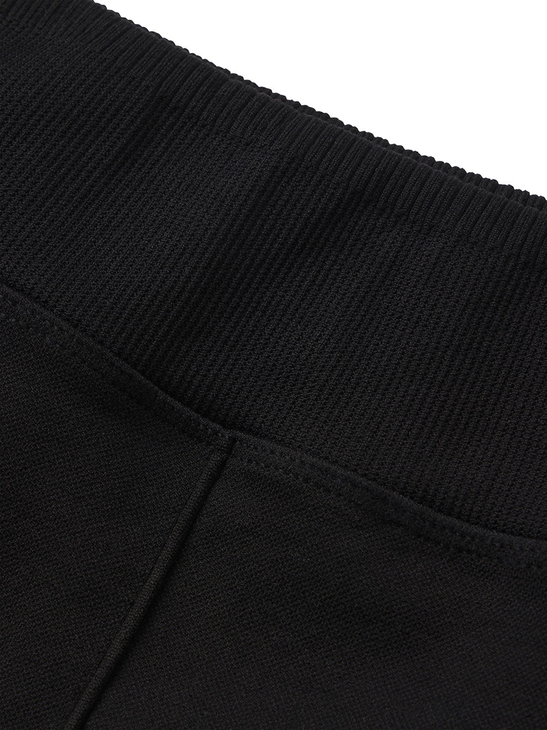 Close-up of the high-quality fabric and stretch waistband of PB5star's women's black Compression Shorts, emphasizing the durable construction and comfort for optimal pickleball performance.