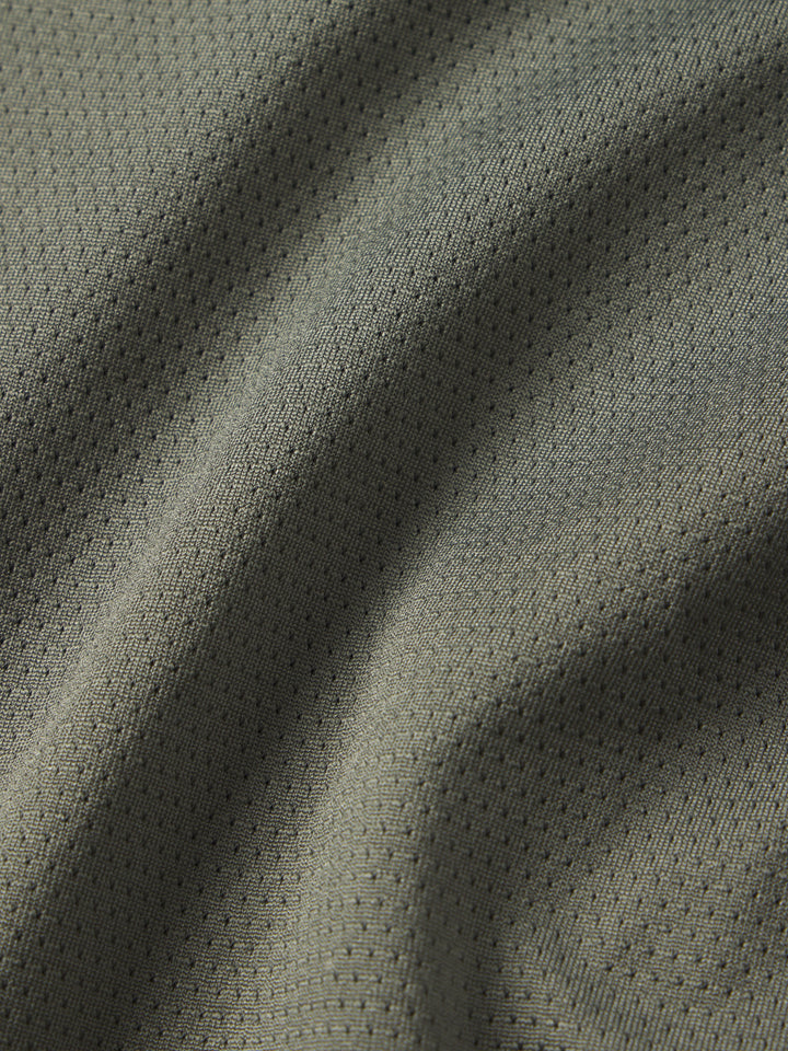 Detailed texture of PB5star's pavement Core Performance Tee fabric, highlighting the quality weave for pickleball apparel.