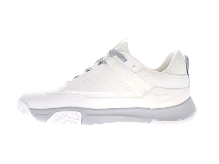 Men's PB5star Court2 white and grey sneaker inside view featuring mesh side panel, cushioned heel, and stability midsole