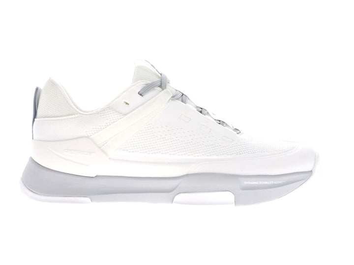 PB5star Court2 white and grey sneaker side view showing breathable mesh upper and dynamic stability sole.