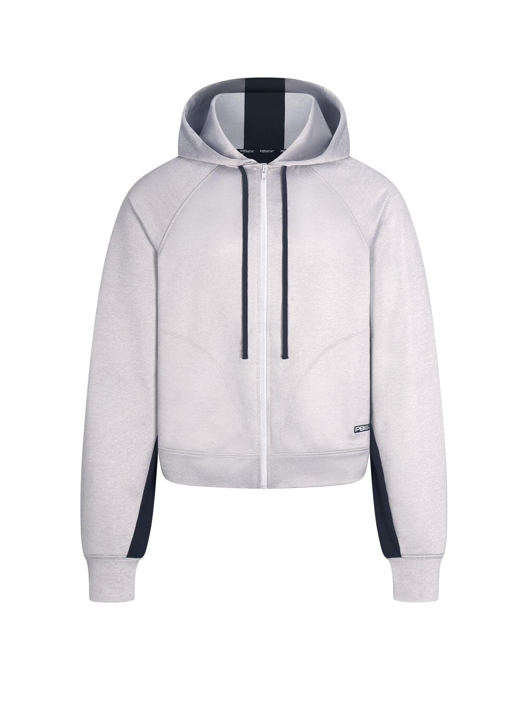 Performance Full Zip Hoodie front view in grey heather.