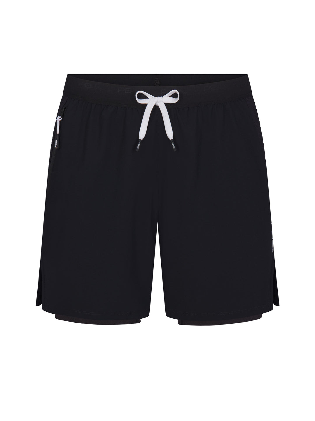 Men's Signature Court Short in black with white drawstring.