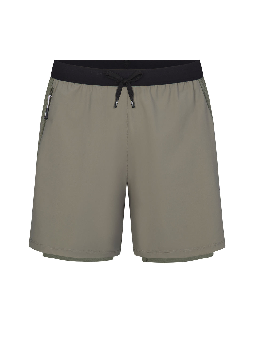 Men's Signature Court Short in pavement with black waistband with black drawstring.