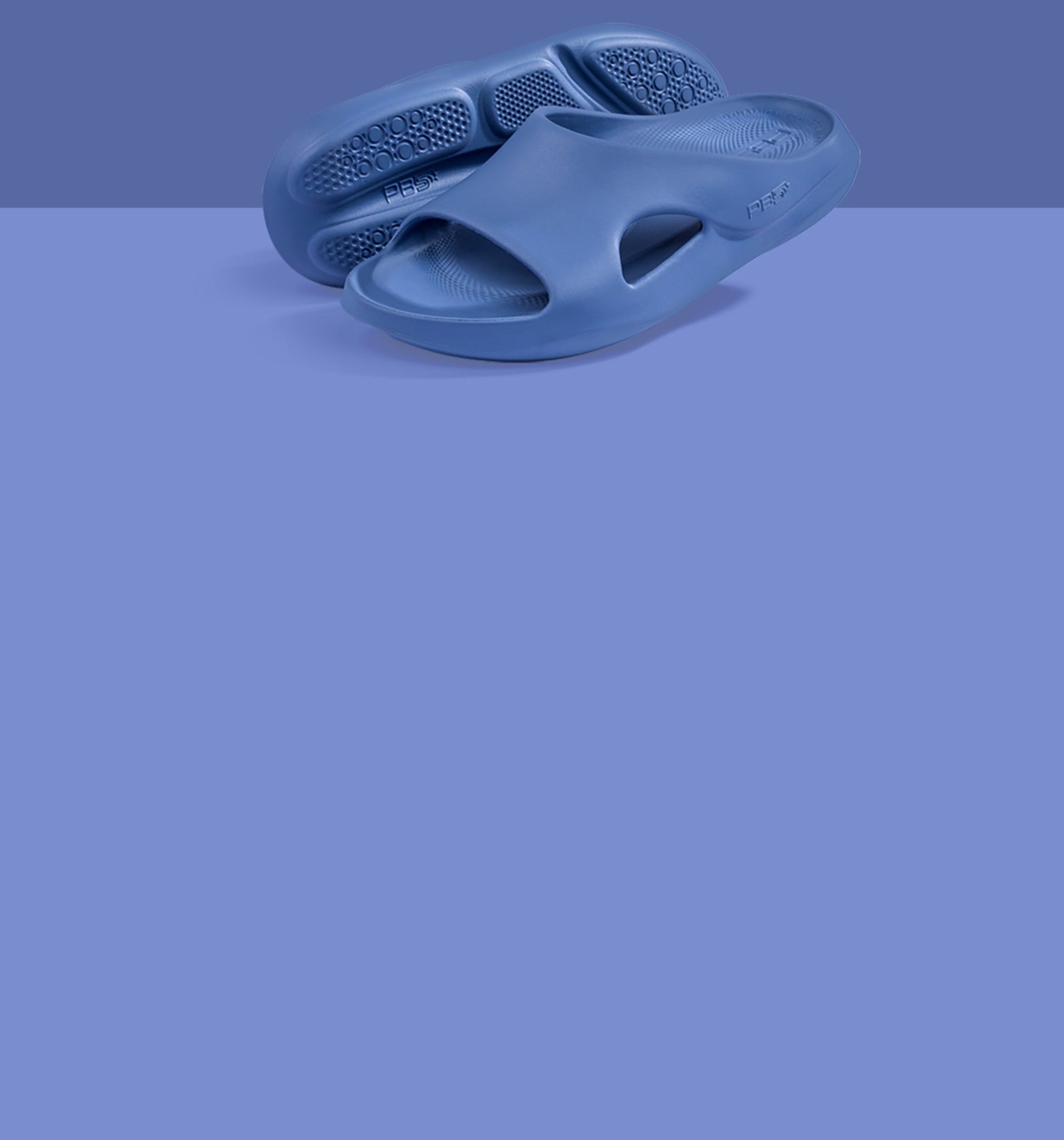 Dusk sandals on a solid blue background