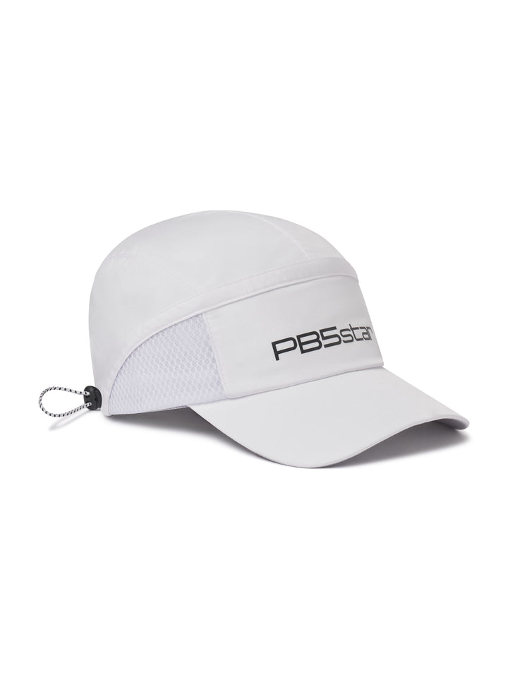Signature Cap side view in white. Signature logo on front of cap.