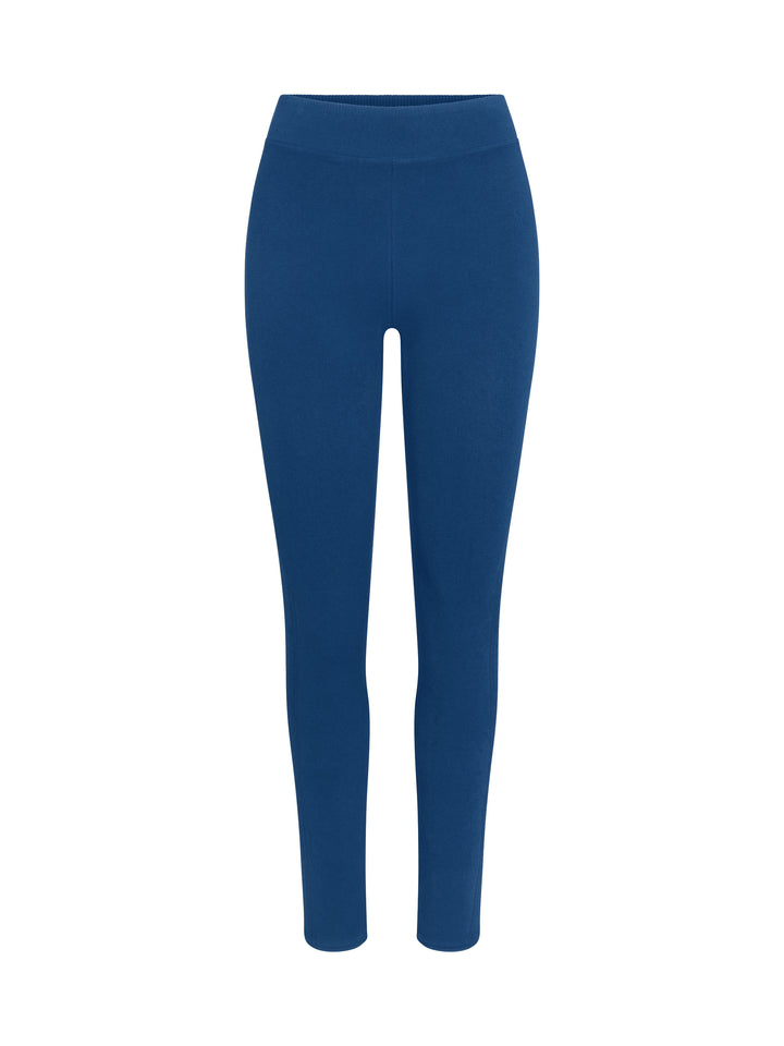 Women's 7/8 Seamless Compression Leggings front view in Astral Blue