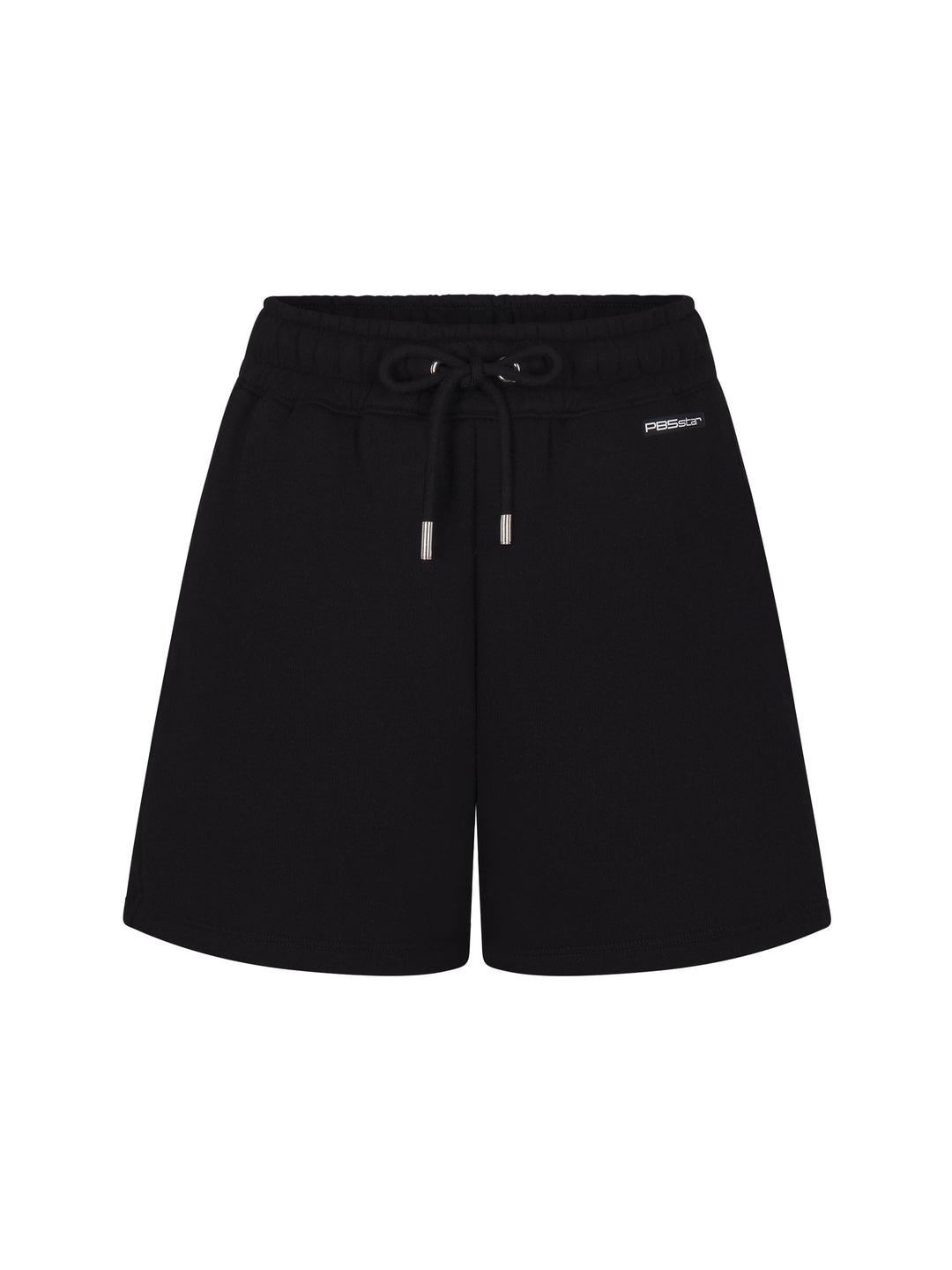 Women's Luxe Lounge Short front view in black.