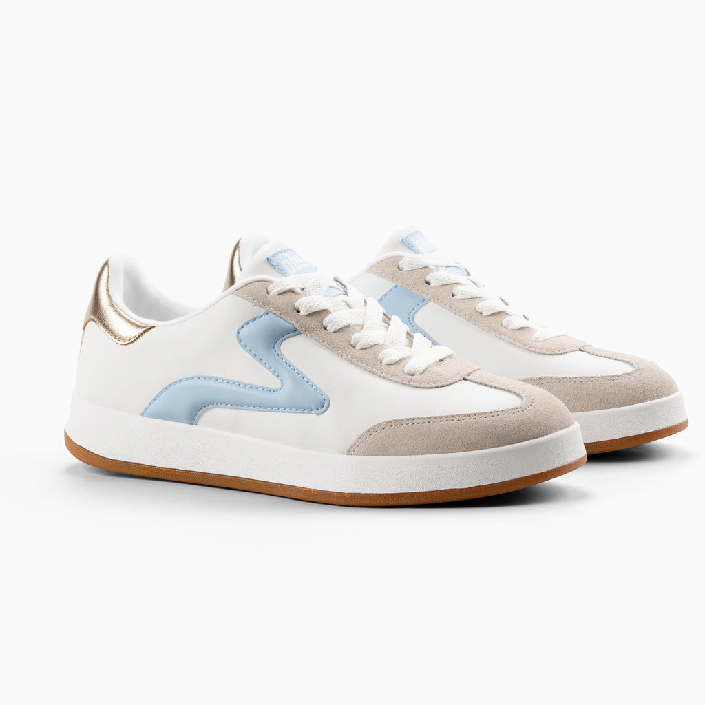 Women's Retro Lifestyle Sneaker, PB5 Cosmic |  White-Lt Blue