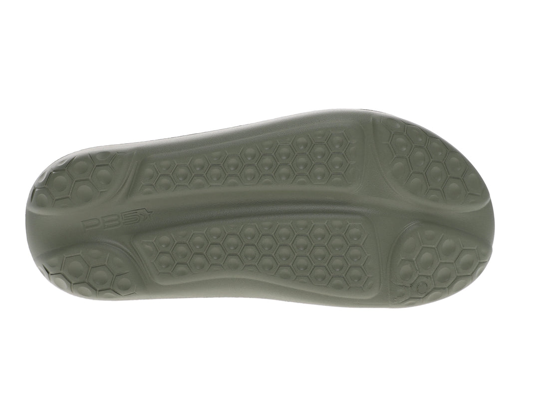 Bottom sole view of men’s Apres Sport pavement slide sandal with textured grip design - PB5star.com