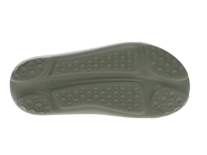Bottom sole view of men’s Apres Sport pavement slide sandal with textured grip design - PB5star.com