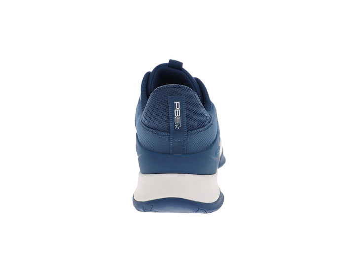 Back view of men’s PB5star Court 2 astral blue pickleball shoes with padded heel and pull tab - PB5star.com
