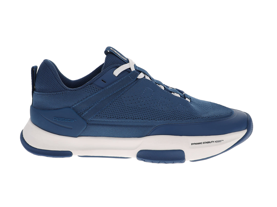 Side view of men’s PB5star Court 2 astral blue pickleball shoes with breathable mesh upper - PB5star.com