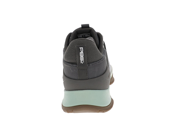 Back view of men’s PB5star Court 2 basil multi pickleball shoes with padded heel and pull tab - PB5star.com