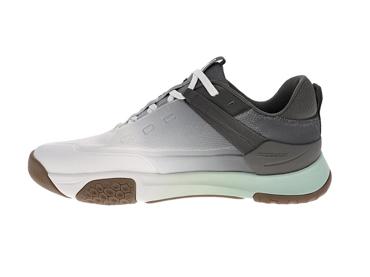 Inner side view of men’s PB5star Court 2 basil multi pickleball shoes with breathable mesh and white outsole - PB5star.com
