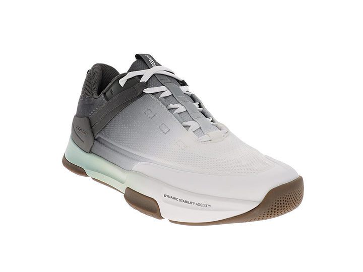 Angled view of men’s PB5star Court 2 basil multi pickleball shoes with mesh upper and white outsole - PB5star.com