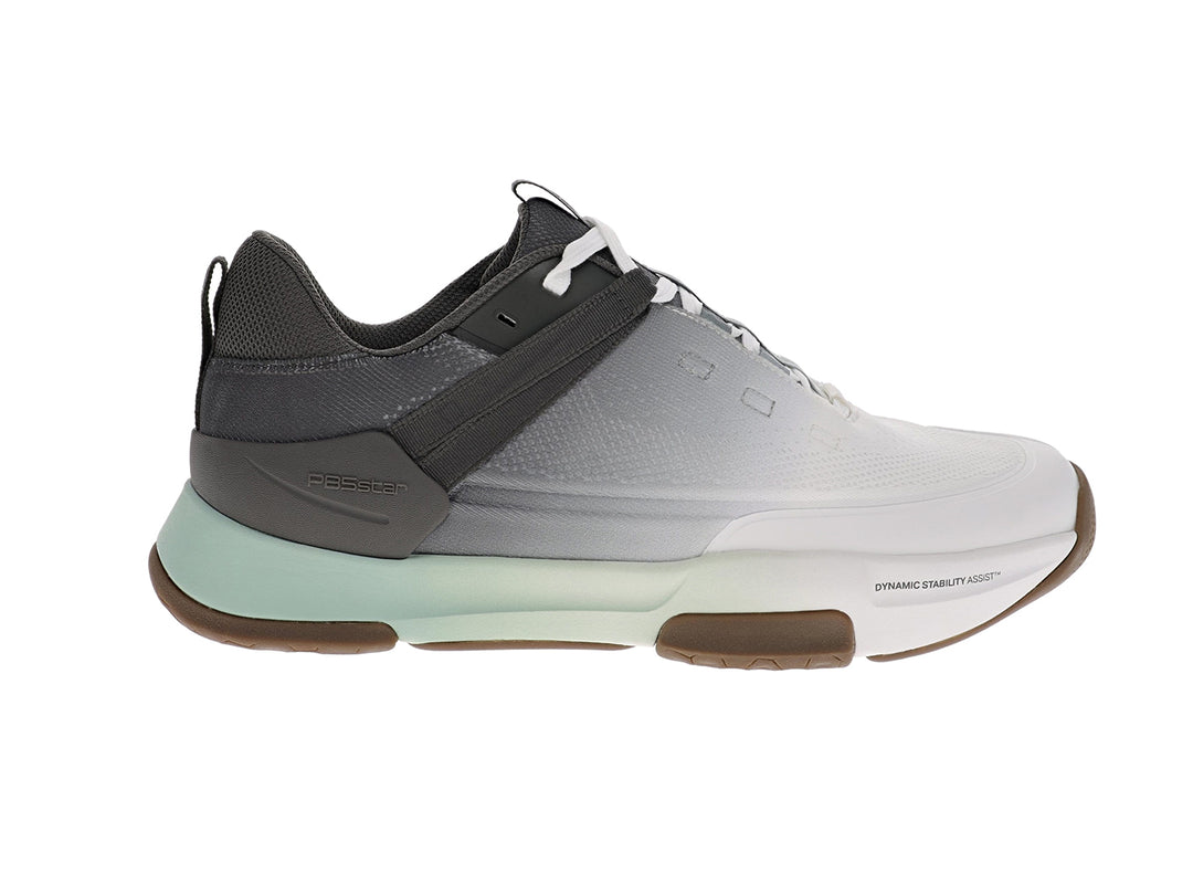 Side view of men’s PB5star Court 2 basil multi pickleball shoes with breathable mesh upper - PB5star.com