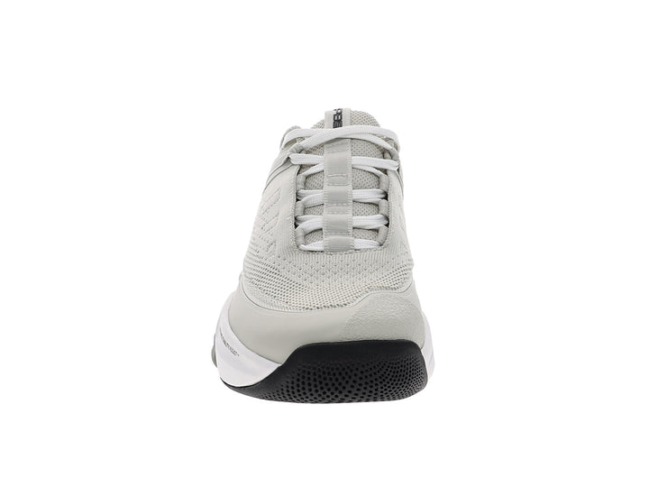 Front view of men’s PB5star Court 2 light grey pickleball shoes with mesh upper and toe guard - PB5star.com