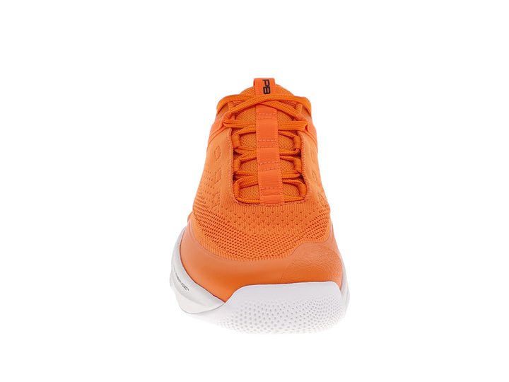 Front view of men’s PB5star Court 2 tangerine pickleball shoes with mesh upper and white toe guard - PB5star.com