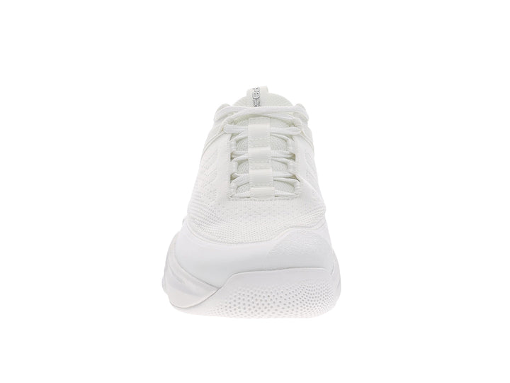 Front view of men’s PB5star Court 2 white pickleball shoes with mesh upper and toe guard - PB5star.com