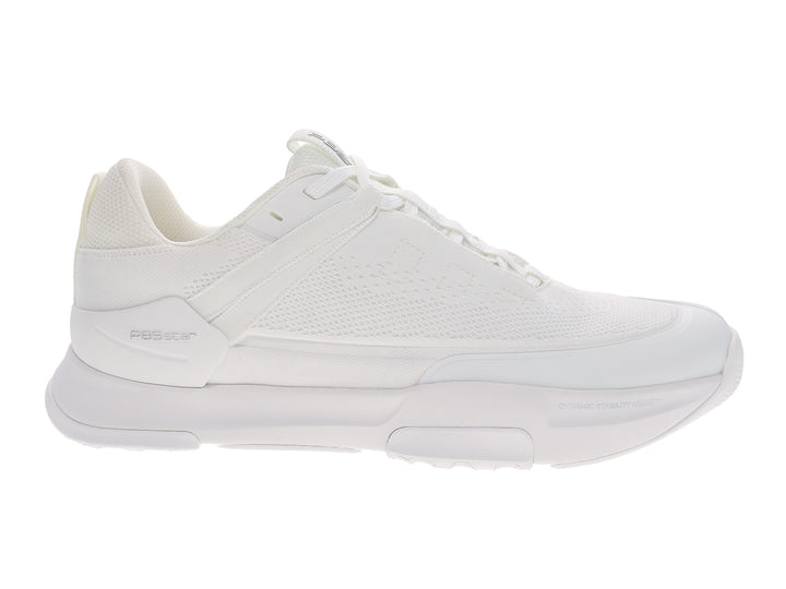 Side view of men’s PB5star Court 2 white pickleball shoes with breathable mesh upper - PB5star.com