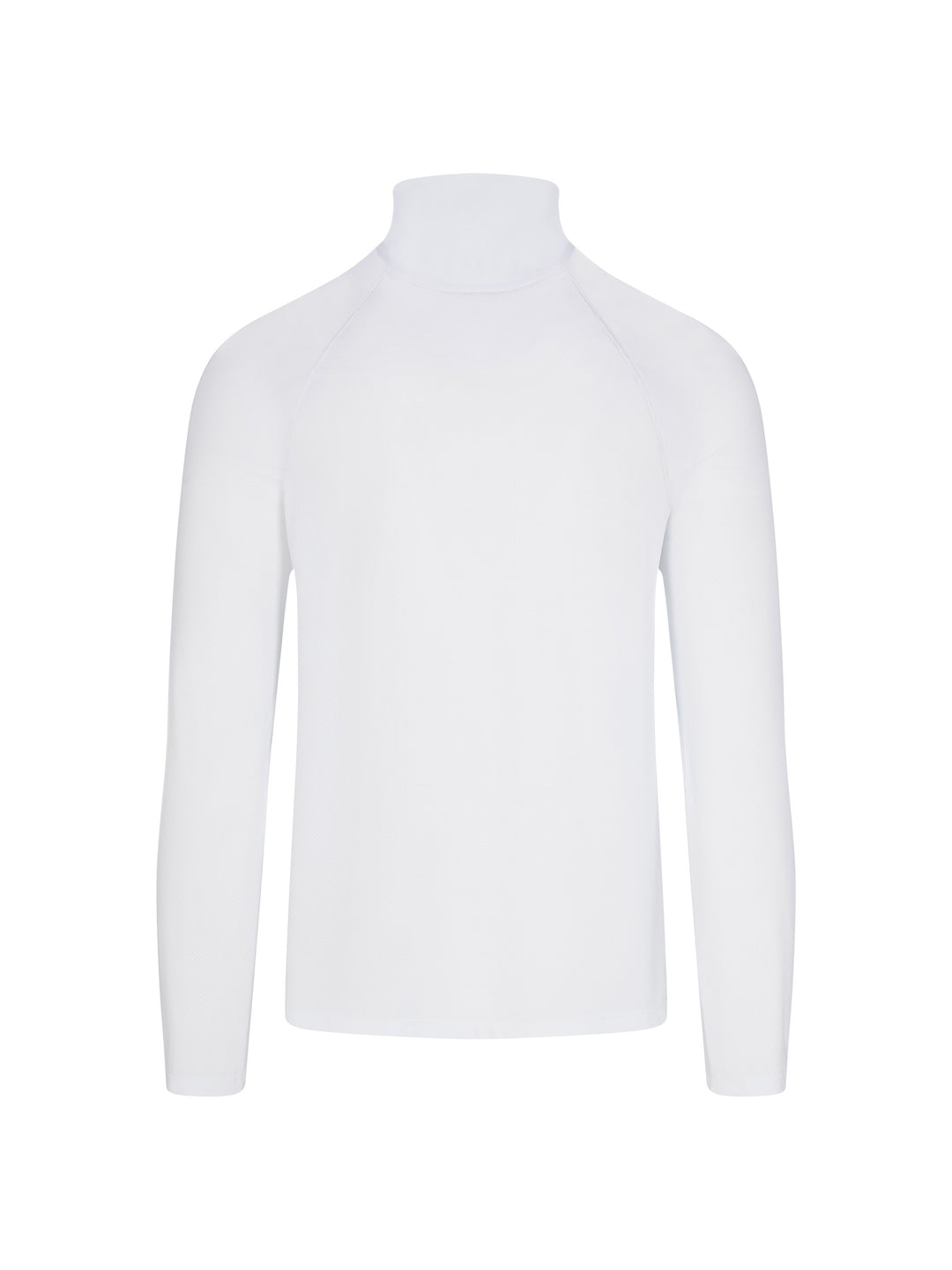 Back view of men's white Long Sleeve Layering Tee made from quick-dry moisture-wicking fabric, designed for comfort and performance.