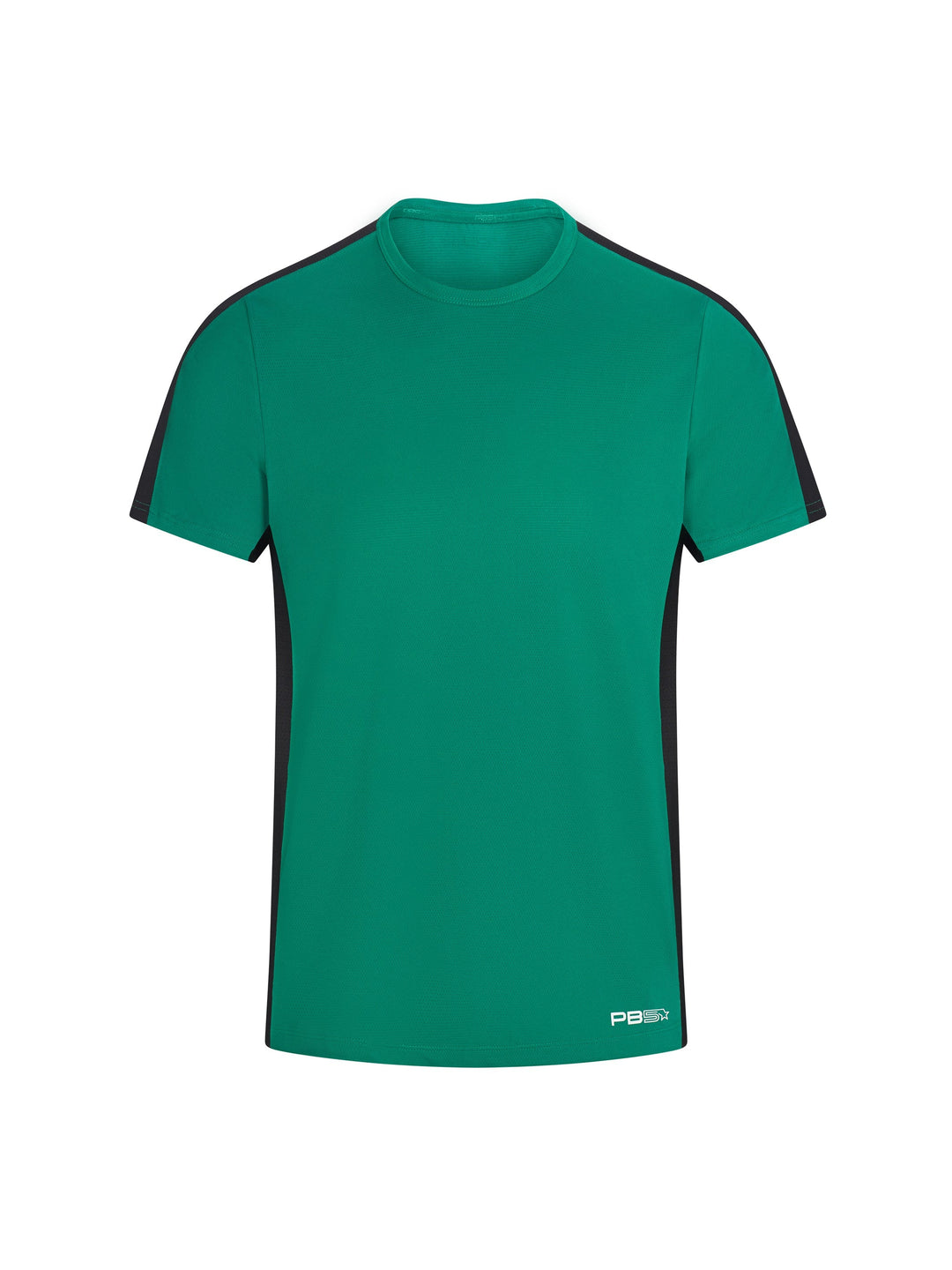 Men's Core Vented Tee front view in Jade. Small logo printed on lower left front.