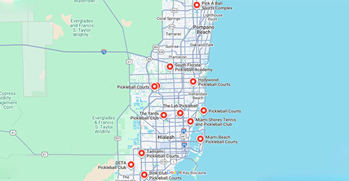 South Florida pickleball map