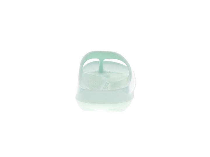 Back view of women’s Apres Sport mint flip flop sandal showcasing heel support - PB5star.com