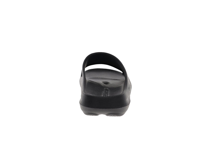 Back view of women’s Apres Sport black slide sandal showing heel support and tread detail - PB5star.com