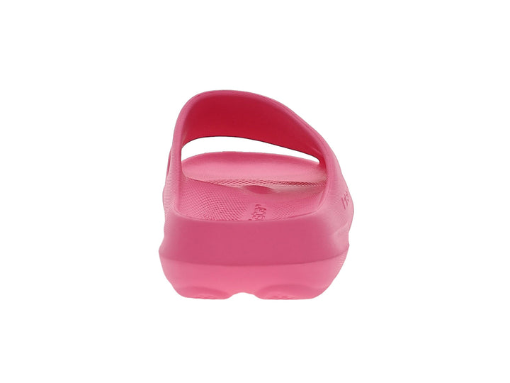 Back view of women’s Apres Sport pink slide sandal showing heel support and tread detail - PB5star.com