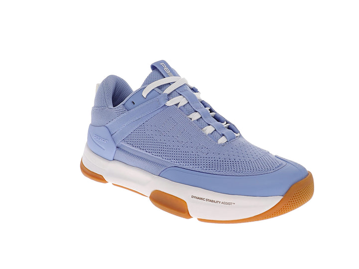 Angled view of women’s PB5star Court 2 lilac pickleball shoes with mesh upper and cushioned midsole - PB5star.com