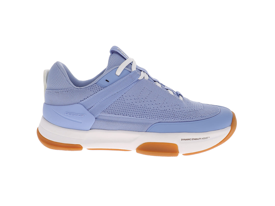 Side view of women’s PB5star Court 2 lilac pickleball shoes with mesh upper and cushioned sole - PB5star.com