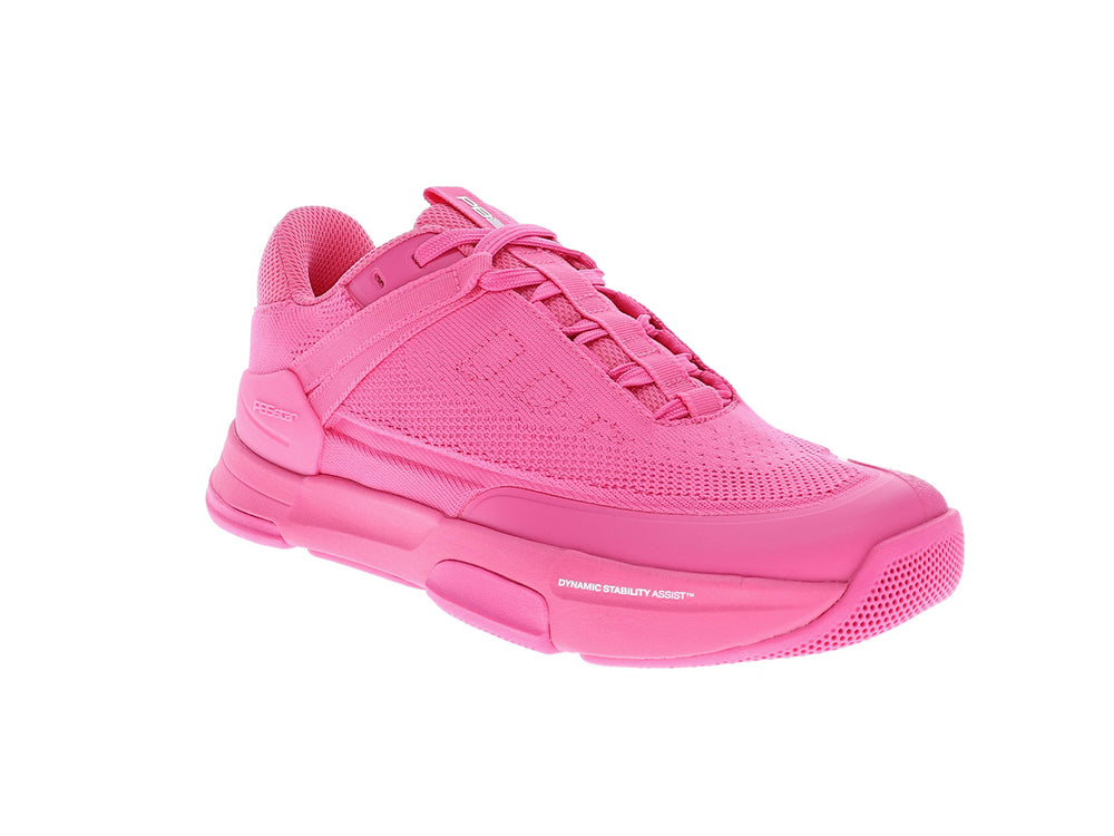 Angled view of women’s PB5star Court 2 pink pickleball shoes with mesh upper and cushioned midsole - PB5star.com