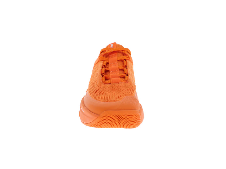 Front view of women’s PB5star Court 2 tangerine pickleball shoes with breathable mesh and rounded toe - PB5star.com