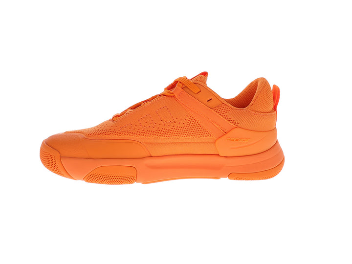 Inner side view of women’s PB5star Court 2 tangerine pickleball shoes with breathable mesh and cushioned sole - PB5star.com