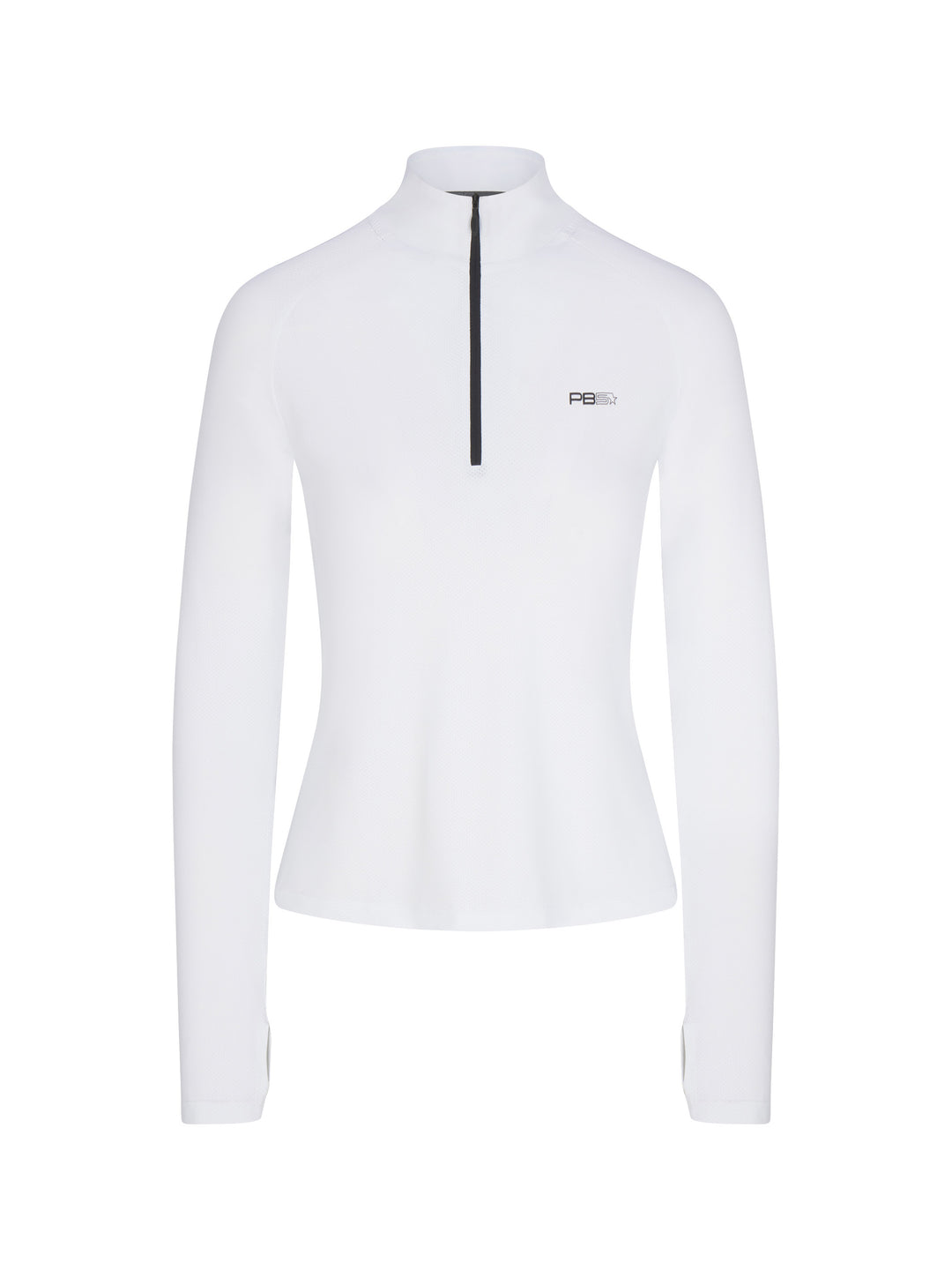 Women's white Long Sleeve Layering Tee made from quick-dry moisture-wicking fabric, designed for comfort and performance.